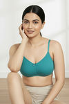 Zivame Everyday Double Layered Non Wired 3/4th Coverage T-Shirt Bra - Peacock Blue — thumbnail 3